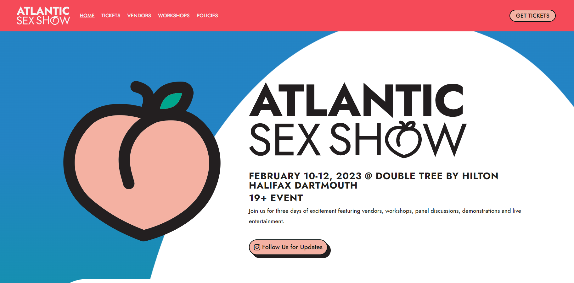 A screenshot of the AtlanticSexShow Website